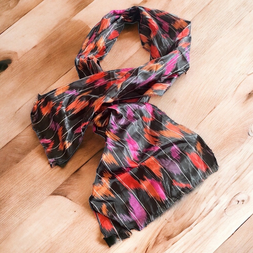 🤑10/$100 Shabby boho bohemian retro vintage fringe rectangle satin skinny scarf